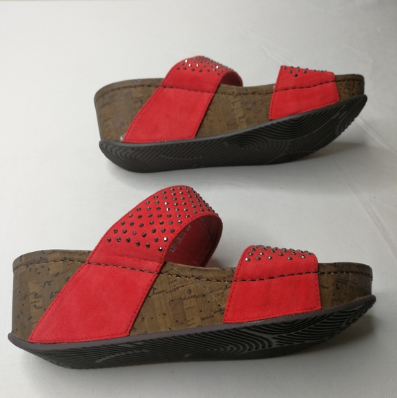 Red wedge sandals - Picture 4 of 5